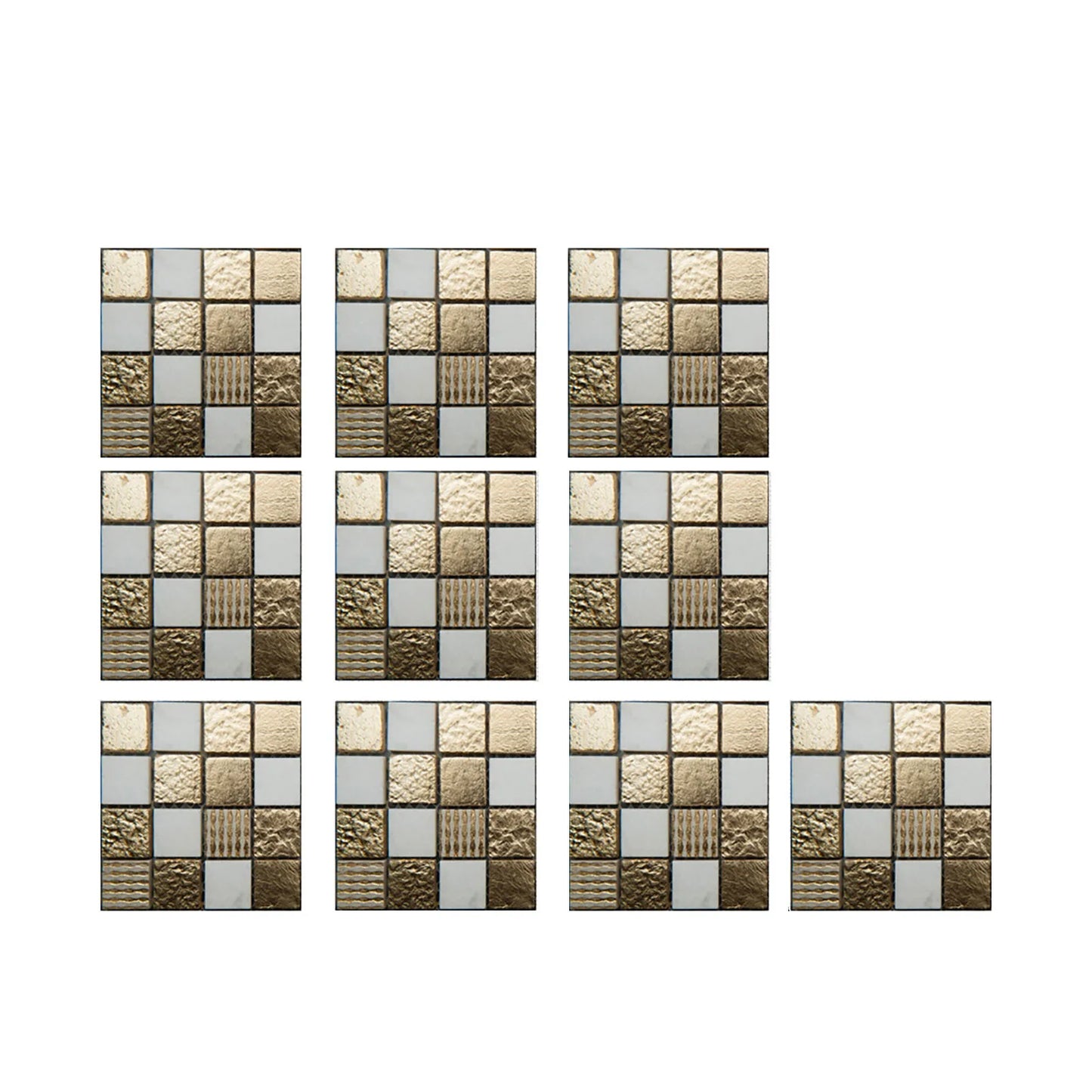 10pc 3D Crystal Tile Stickers – Waterproof Self-Adhesive Wall Decor