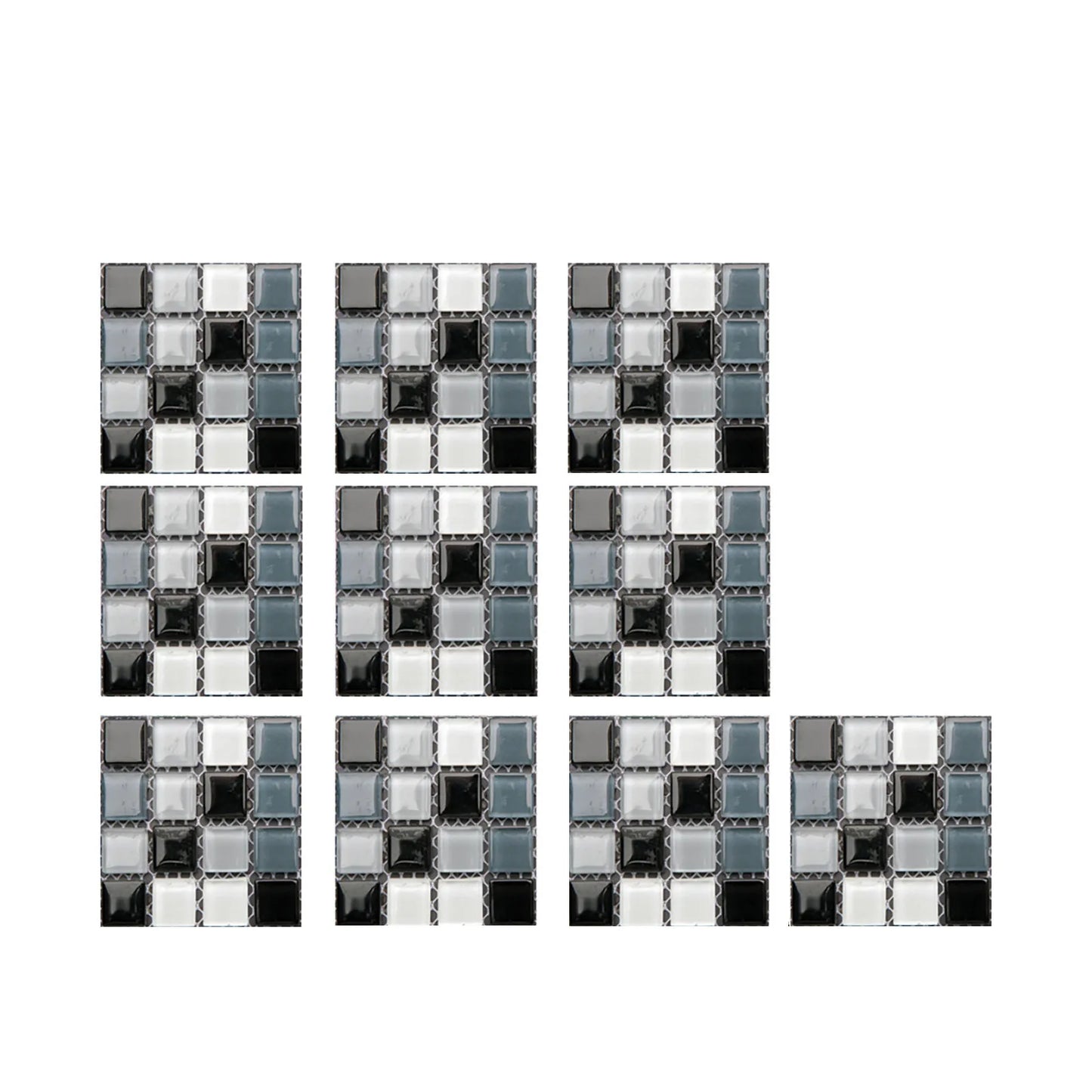 10pc 3D Crystal Tile Stickers – Waterproof Self-Adhesive Wall Decor