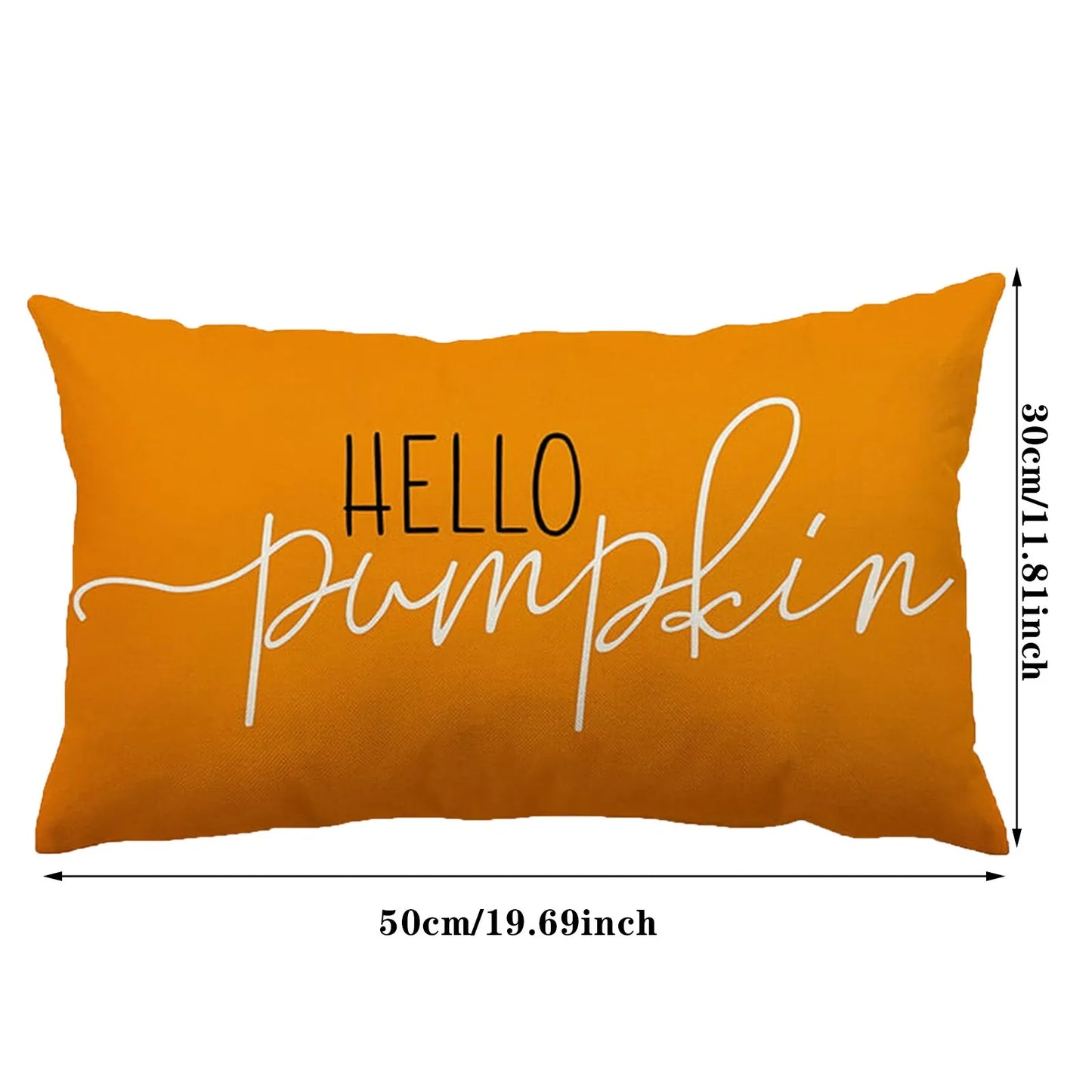 Fall Pillow Covers 12x20" – Linen Autumn Hello Pumpkin Throw Pillow