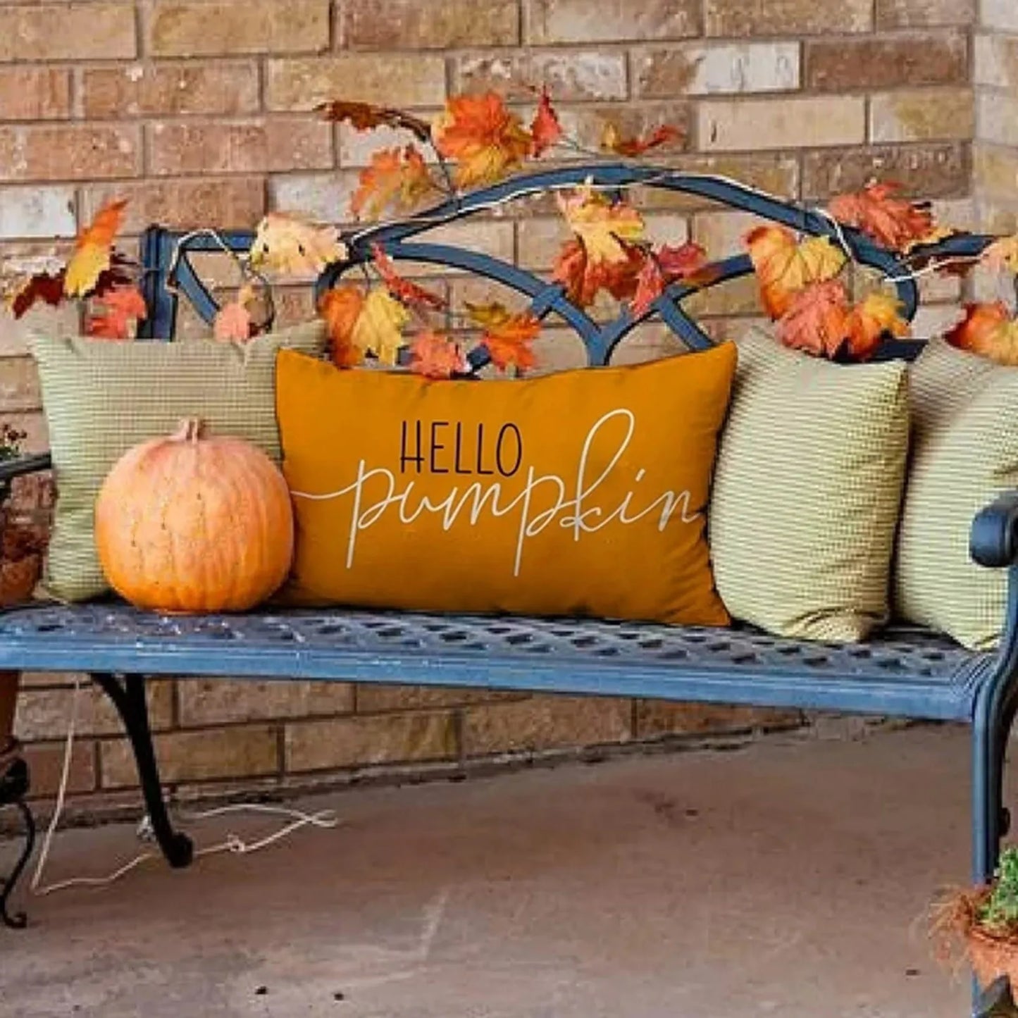 Fall Pillow Covers 12x20" – Linen Autumn Hello Pumpkin Throw Pillow