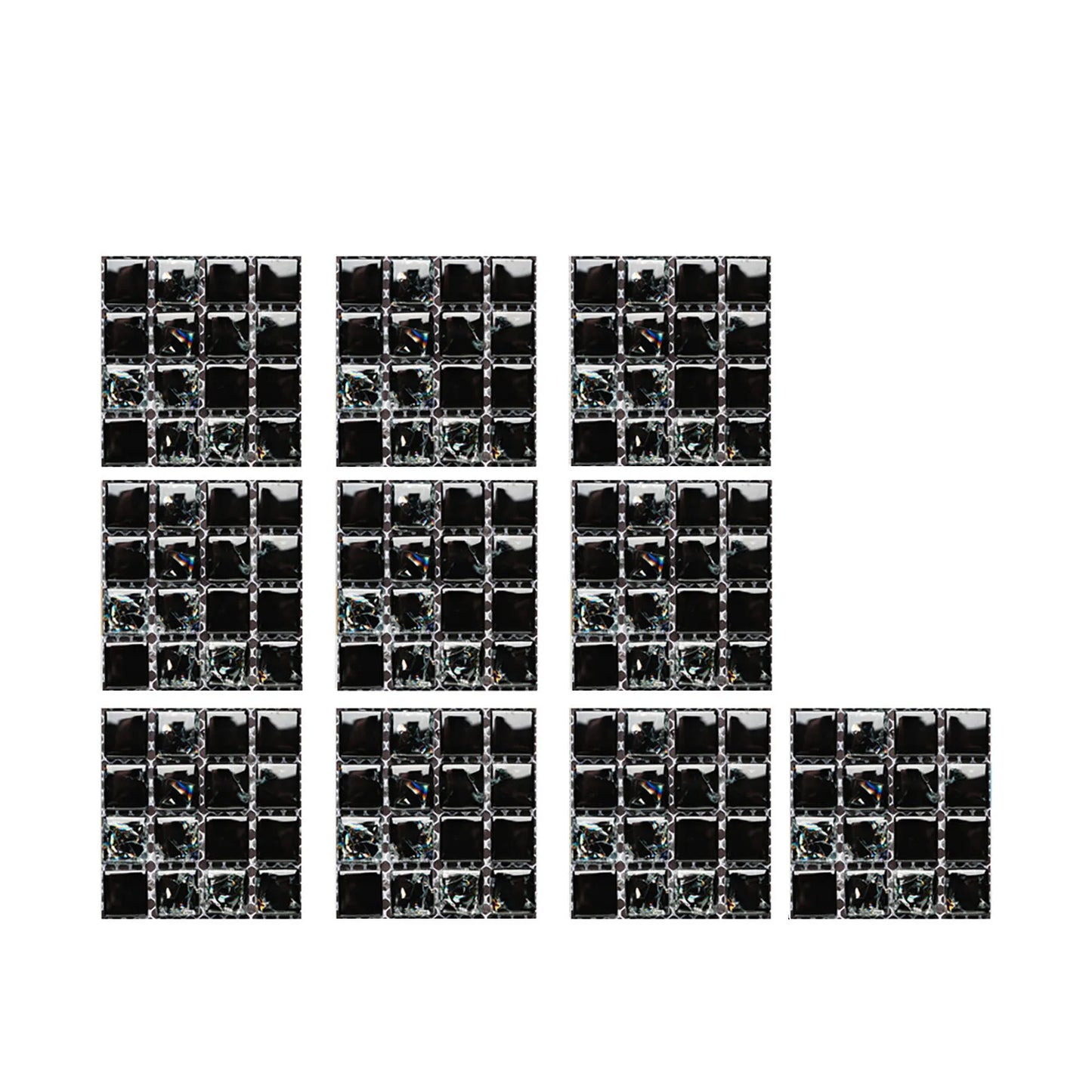 10pc 3D Crystal Tile Stickers – Waterproof Self-Adhesive Wall Decor