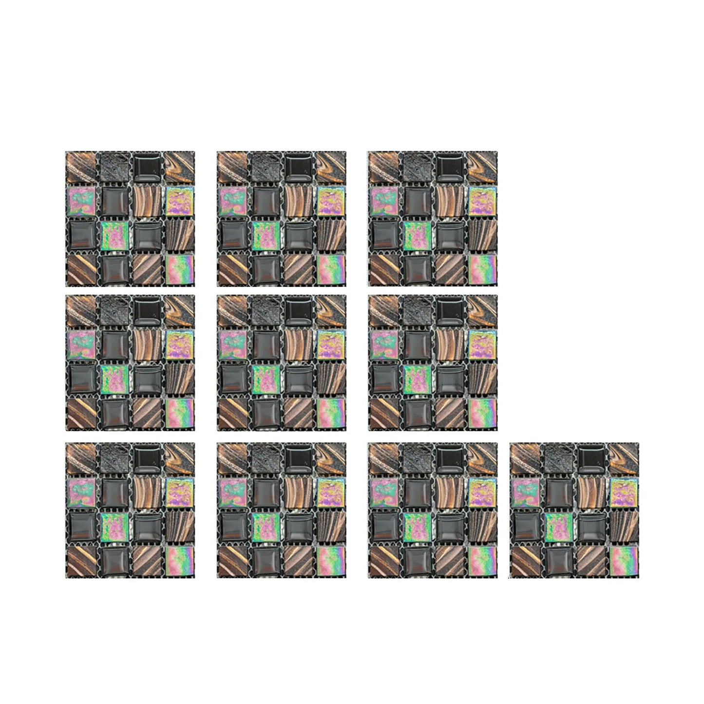 10pc 3D Crystal Tile Stickers – Waterproof Self-Adhesive Wall Decor