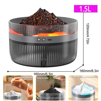 Volcanic Light Humidifier & Essential Oil Diffuser with Timer & Night Light